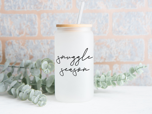 'Snuggle Season' Frosted Tumbler Can With Metal Straw