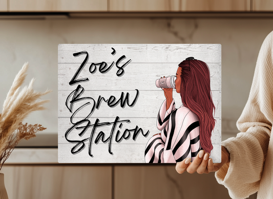 Personalised Coffee / Tea / Brew Station Glass Board